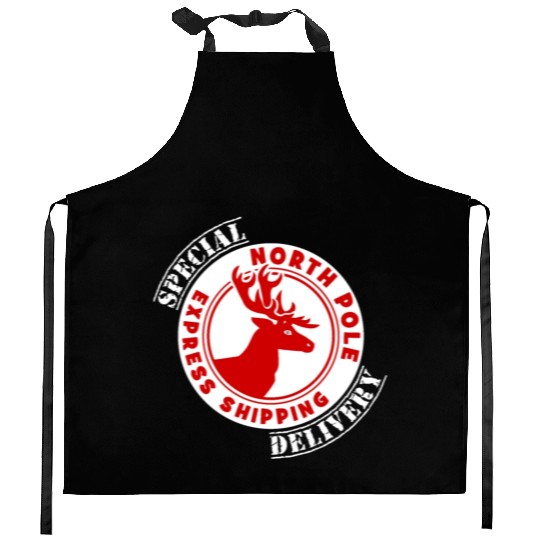 NORTH POLE SPECIAL DELIVERY Kitchen Aprons