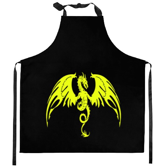 Fantasy Dragon Anime Drakhuvud Mytiska reptil Kitchen Aprons