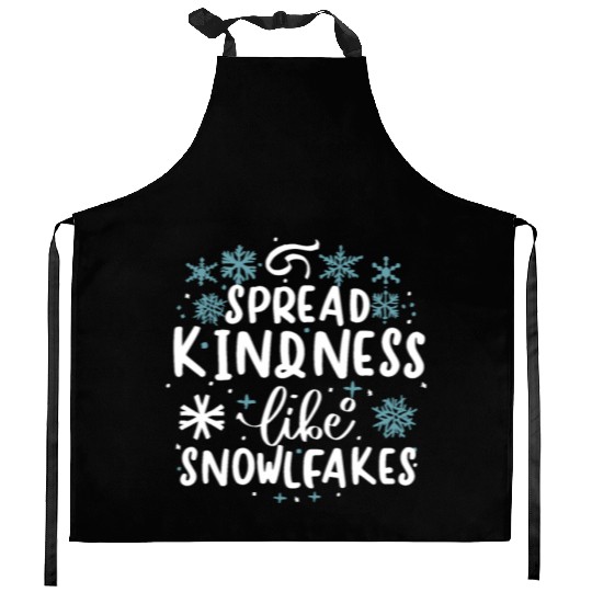 Christmas Themed Spread Kindness Like Snowflakes Kitchen Aprons