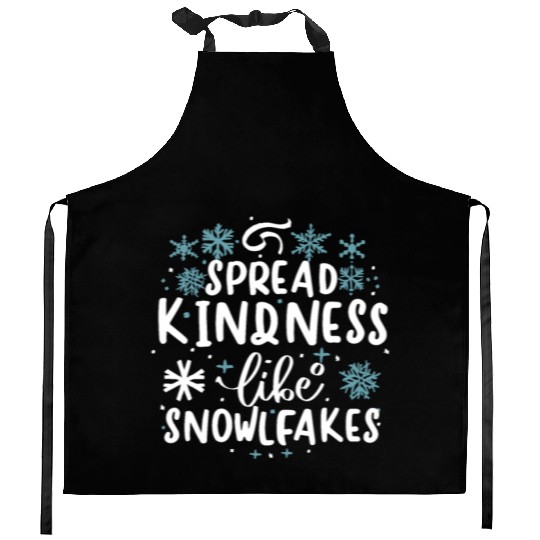 Christmas Themed Spread Kindness Like Snowflakes Kitchen Aprons