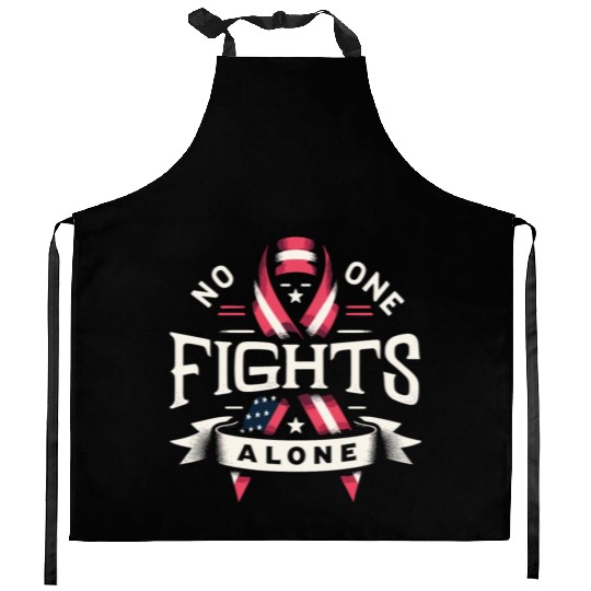 No One Fights Alone US Family Veteran Awareness Kitchen Aprons