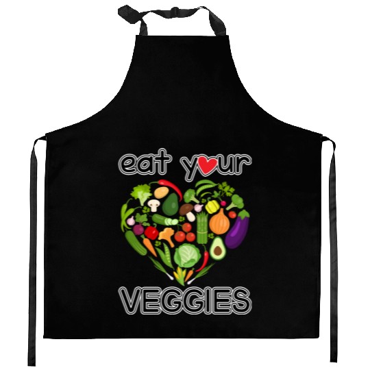 eat your veggies Kitchen Aprons