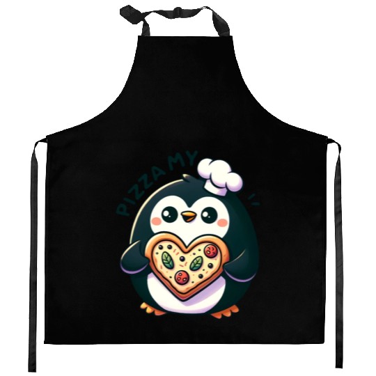 Pizza My Heart - Cheesy Love Kitchen Aprons