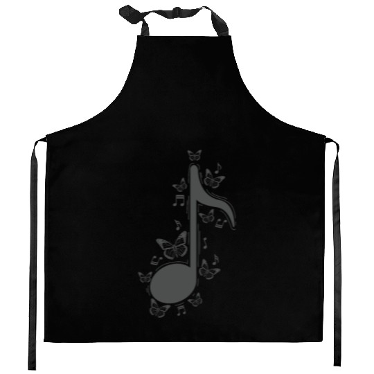 Music Note with Butterflies Music Kitchen Aprons