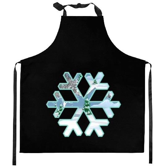 Teal Snowflake Kitchen Aprons