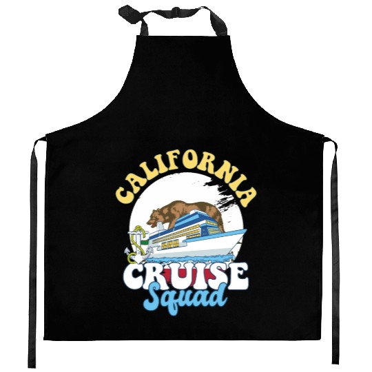 California Cruise Squad Family Vacation Trip Kitchen Aprons