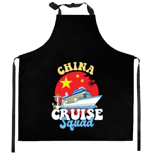 China Cruise Squad Family Vacation Trip Kitchen Aprons