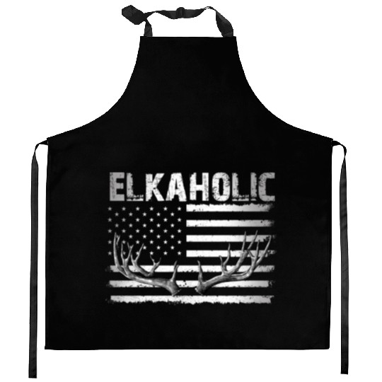 Elk Hunting Elkaholic Hunters Kitchen Aprons