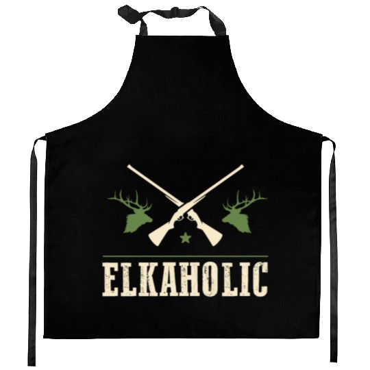 Elk Hunting Elkaholic Hunters Kitchen Aprons