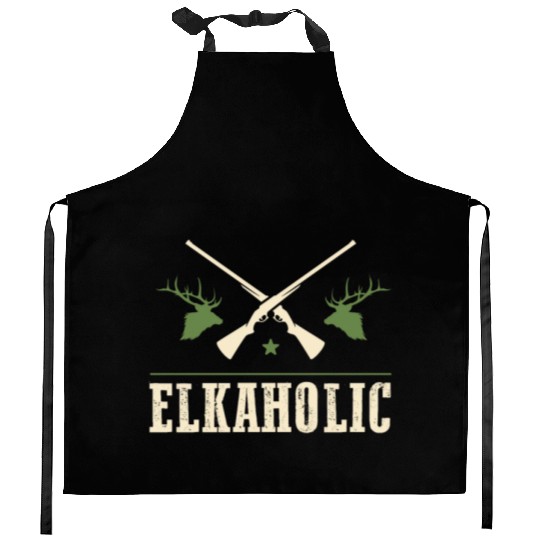 Elk Hunting Elkaholic Hunters Kitchen Aprons