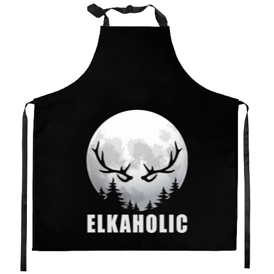 Elk Hunting Elkaholic Hunters Kitchen Aprons
