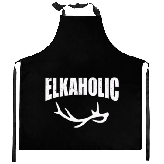 Elk Hunting Elkaholic Hunters Kitchen Aprons