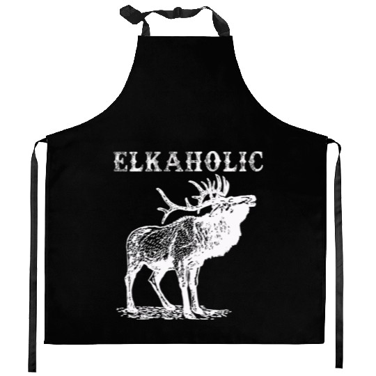 Elk Hunting Elkaholic Hunters Kitchen Aprons