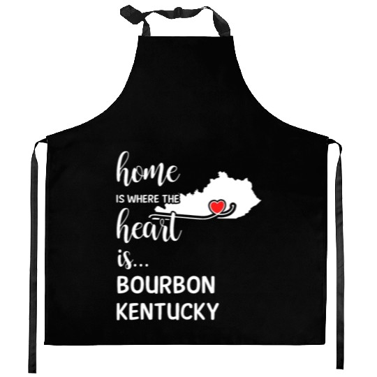 Bourbon County Kentucky Is Where My Heart Is Gift Kitchen Aprons