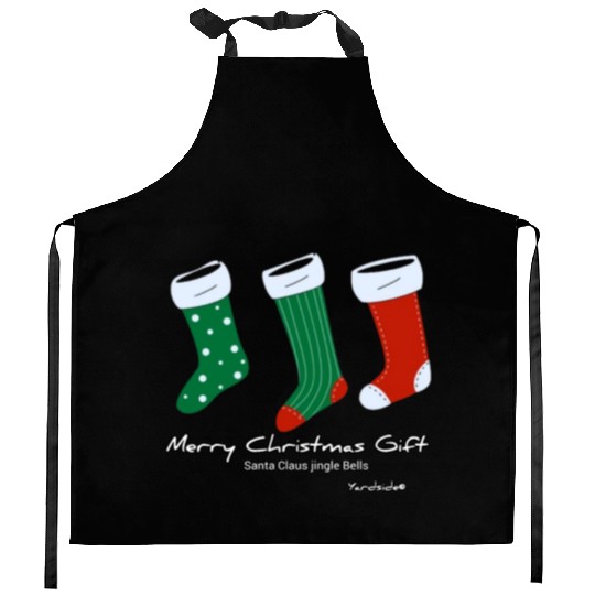 Santa Claus jingle Bell Merry Christmas Gift socks Kitchen Aprons