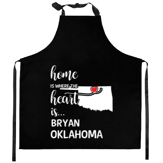 Bryan County Oklahoma Is Where My Heart Is Gift Kitchen Aprons
