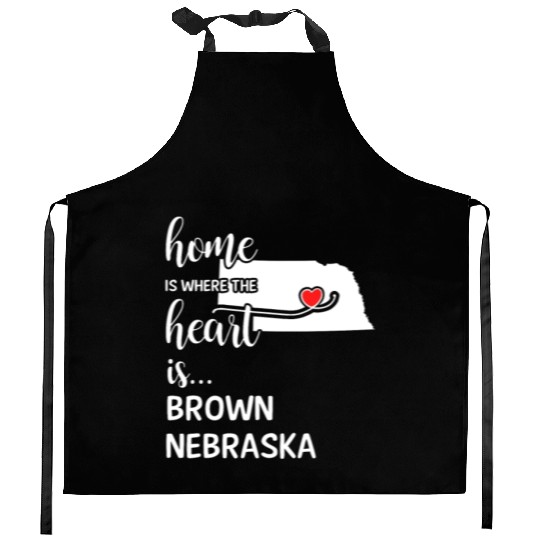 Brown County Nebraska Is Where My Heart Is Gift Kitchen Aprons