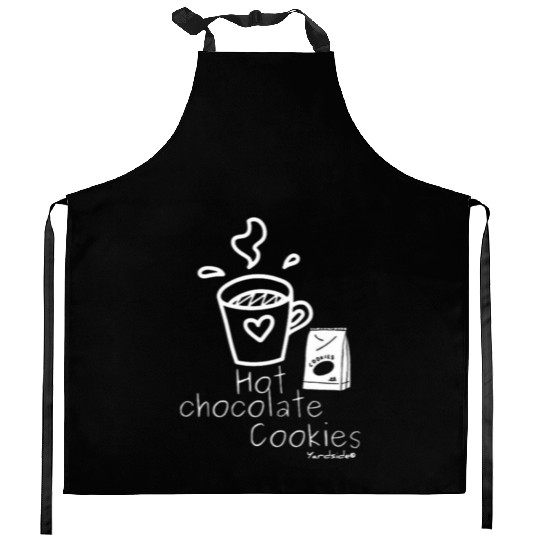 Hot chocolate cookies Yardside font logo white Kitchen Aprons
