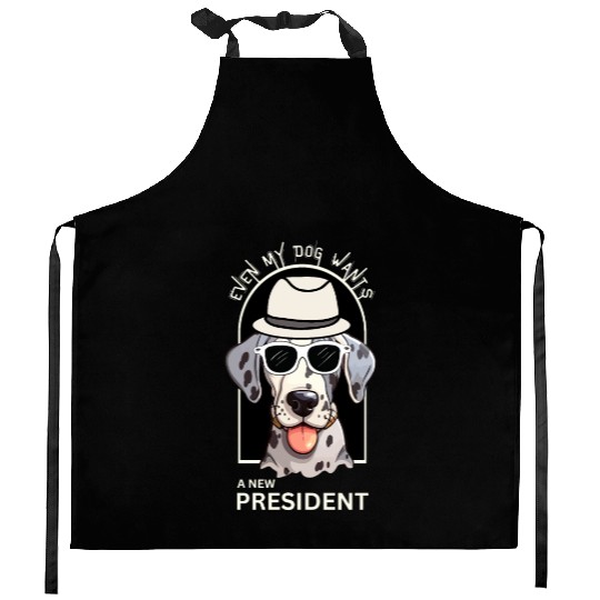 Dalmatian US Dog Patriotic Wants New US president Kitchen Aprons
