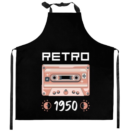 Retro Tape Music Nostalgia Vintage 1950 Kitchen Aprons