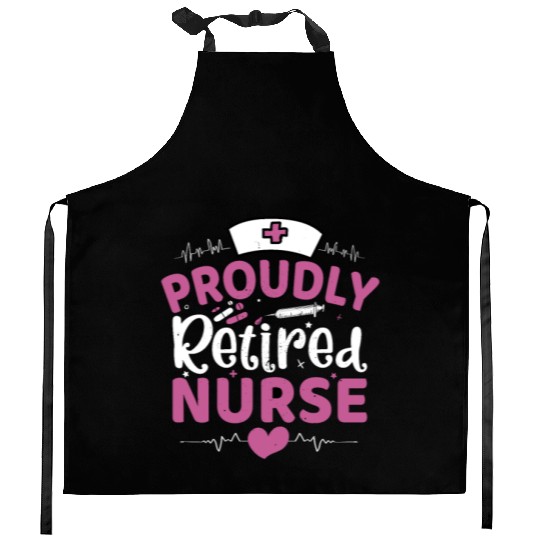 Proudly Retired Nurse Kitchen Aprons