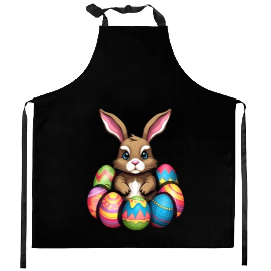 Easter Bunny Rabbit Colorful Eggs Easter Egg Hunt Kitchen Aprons