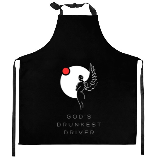 God's Drunkest Driver Kitchen Aprons