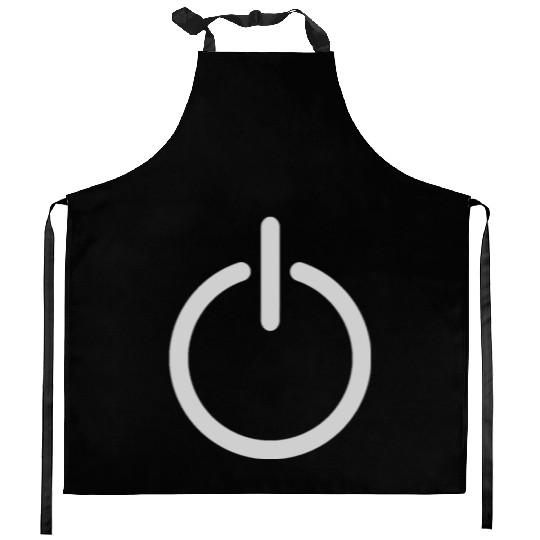 power button white Kitchen Aprons