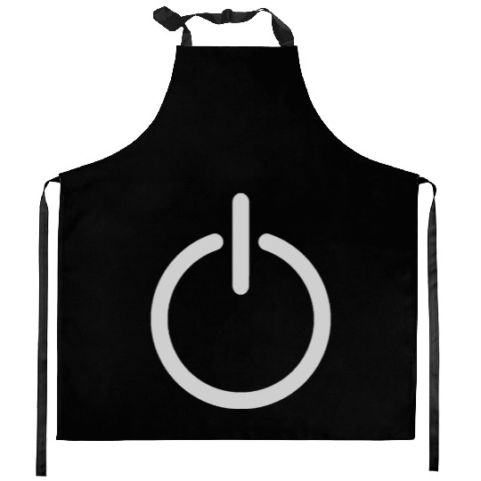 power button white Kitchen Aprons