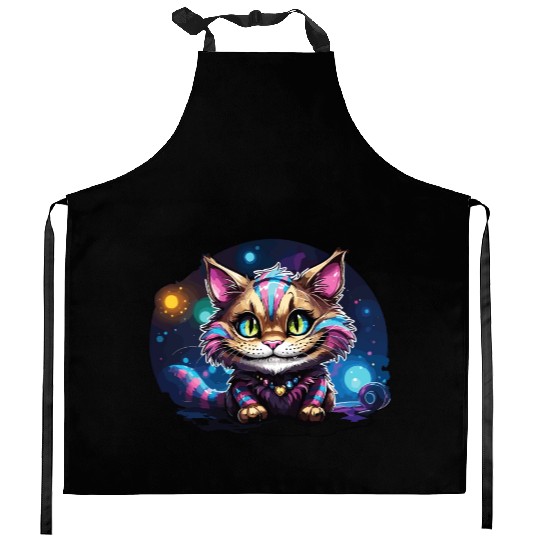 Fantasy Cheshire Cat Smile, Alice in Wonderland Kitchen Aprons