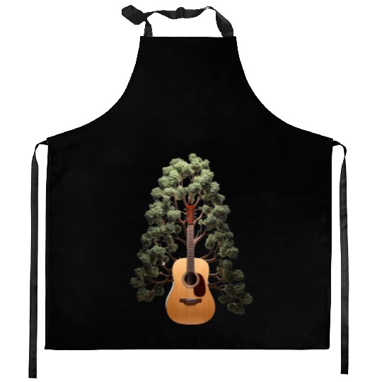 Acoustic Guitar Kitchen Aprons Tree of Life Guitar