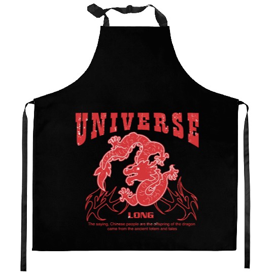 new year chinese dragon Kitchen Aprons