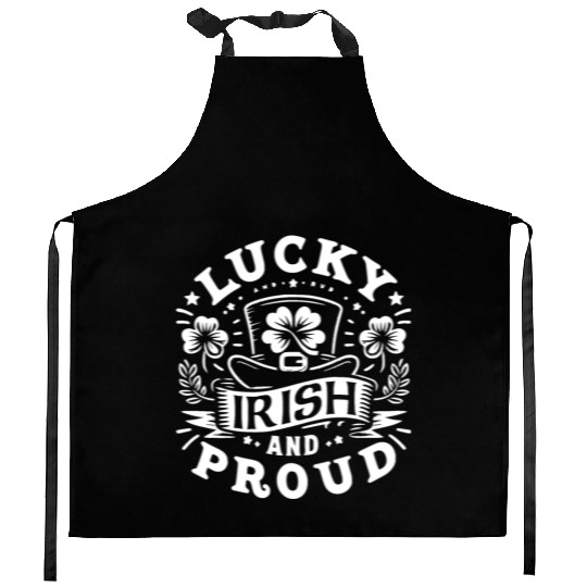 Lucky Irish And Proud Kitchen Aprons