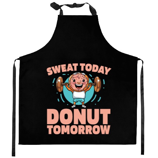Fitness Donut Funny Donut Gym Kitchen Aprons