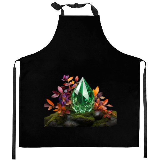 green crystal Kitchen Aprons