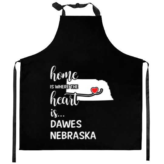 Dawes County Nebraska Is Where My Heart Is Gift Kitchen Aprons