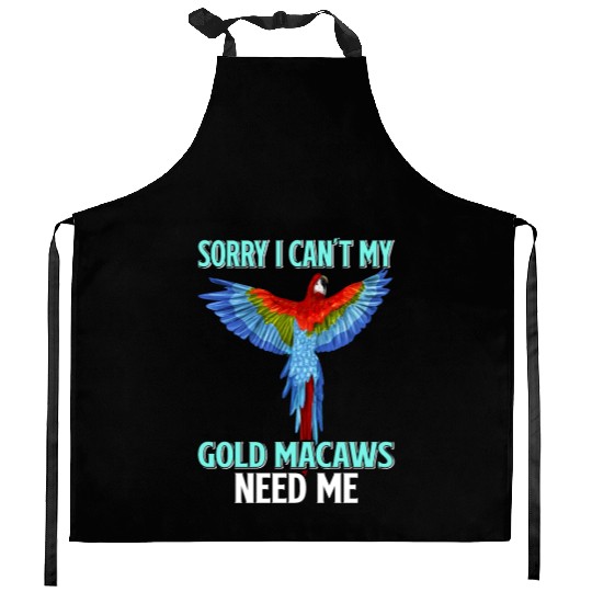 Gold Macaw Ornithologist Enthusiast Gift Kitchen Aprons
