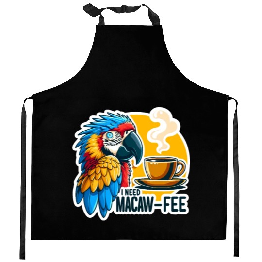 Blue Gold Macaw Macaw-Fee Coffee Lover Kitchen Aprons