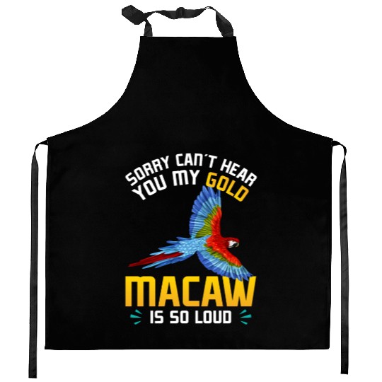 Blue Macaw Gold Macaw Ornithologist Enthusiast Kitchen Aprons