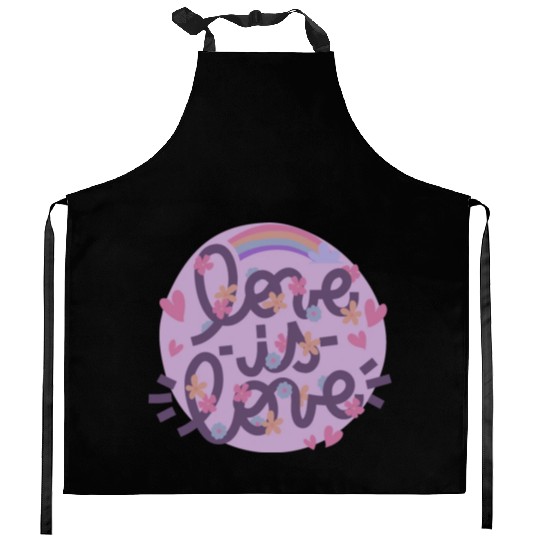 love is love Kitchen Aprons