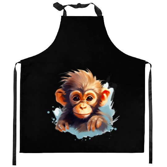 Cute Monkey for Kids for a Kid Kitchen Aprons