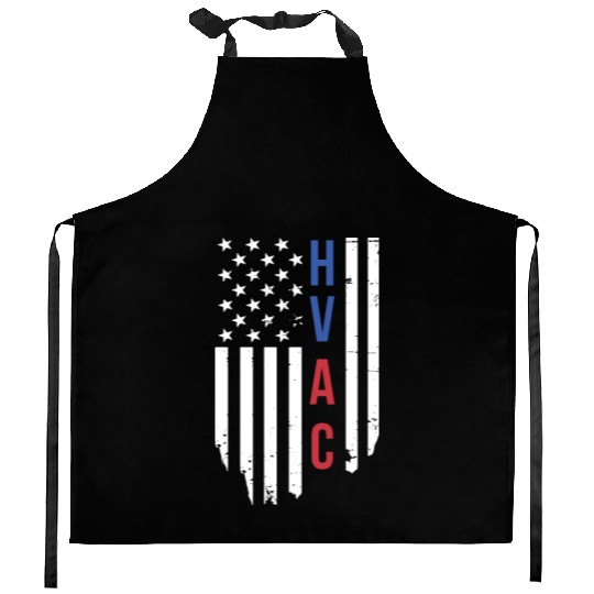 HVAC Technician US American Flag HVAC Mechanic Kitchen Aprons