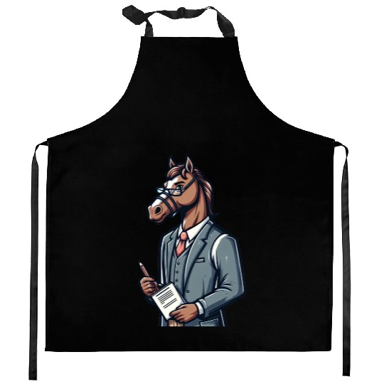Cute Horse Teacher Kitchen Aprons