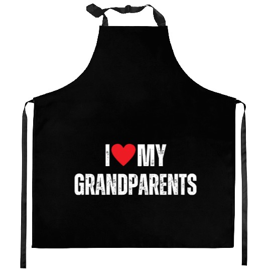 I Love My Grandparents Kitchen Aprons