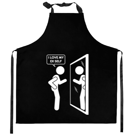 I Love My EX Self Love Myself Heart Funny Person Kitchen Aprons