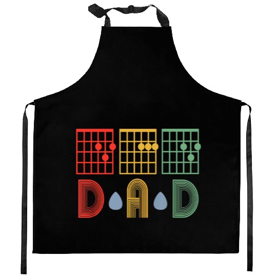 Best Guitar Dad Ever Chords Dad Guitar Fathers Day Kitchen Aprons