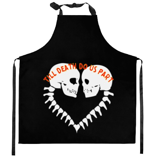 Skulls Till Death Do Us Part Heart © Kitchen Aprons