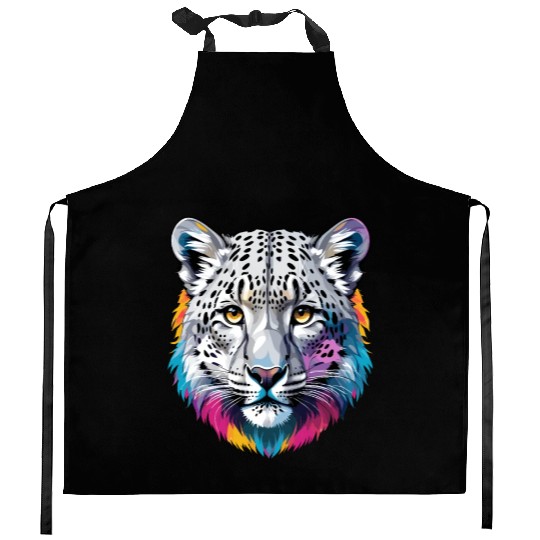 Snow Leopard Kitchen Aprons