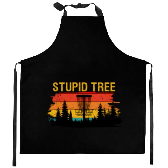 Disc Golf Frisbee Disc Sport I Stupid Tree Kitchen Aprons