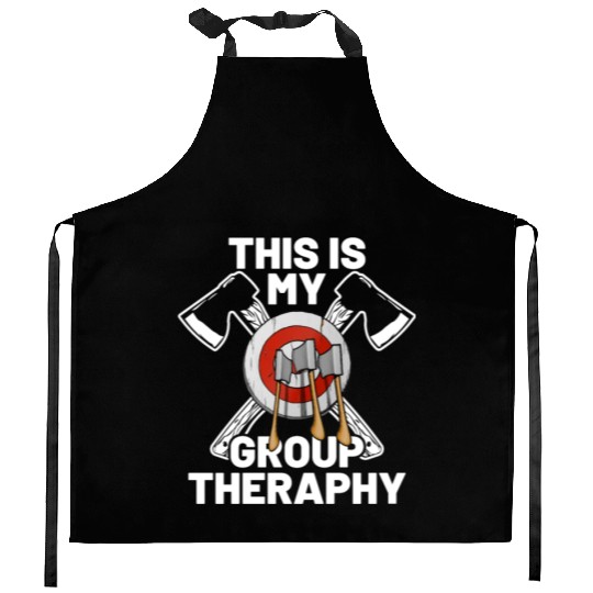 This Is My Group Therapy Axe Thrower Axe Throwinga Kitchen Aprons